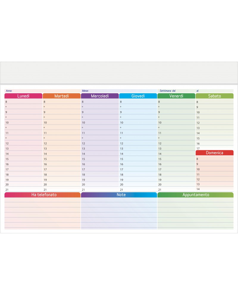 Planner settimanale 43x31